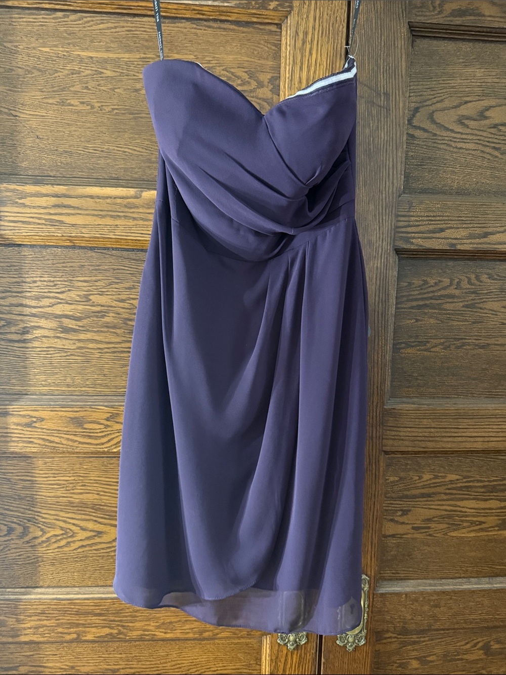 Bill Levkoff Strapless Purple Chiffon Cocktail Dress